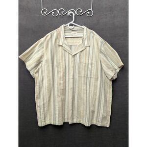 Lucky Brand Cotton Button Up Short Sleeve Woven Havana Cuban Woven Size 4XL